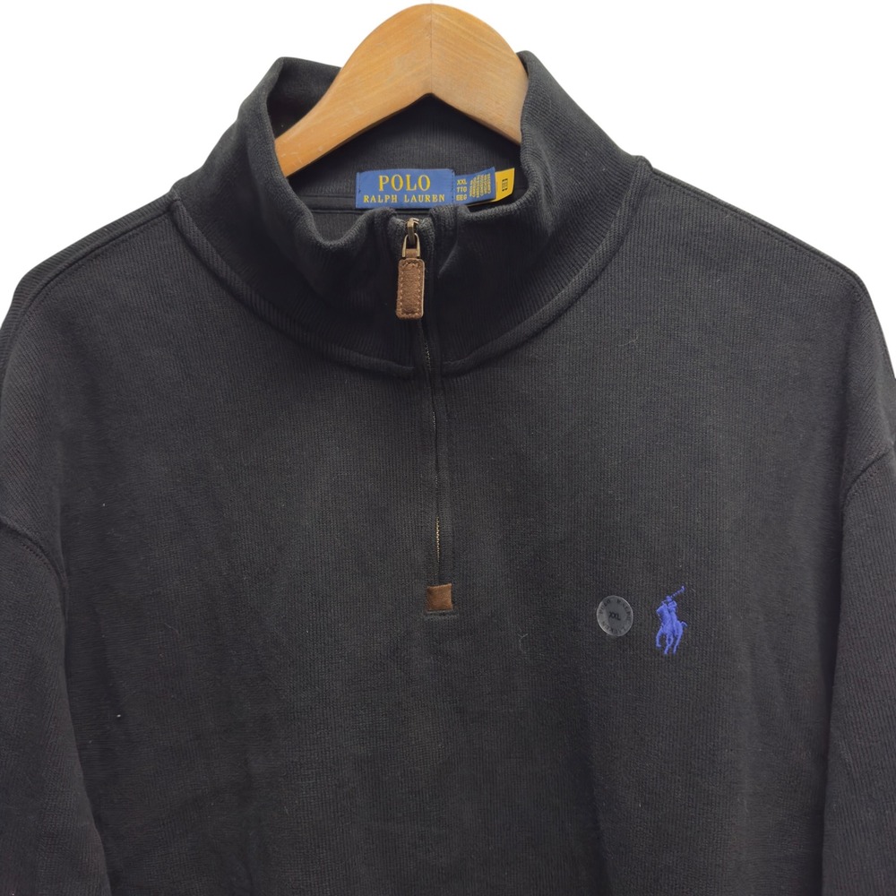 Polo Ralph Lauren NEW Mens Sz XXL Black 1/4 Zip Pullover Pony Estate Rib Sweater